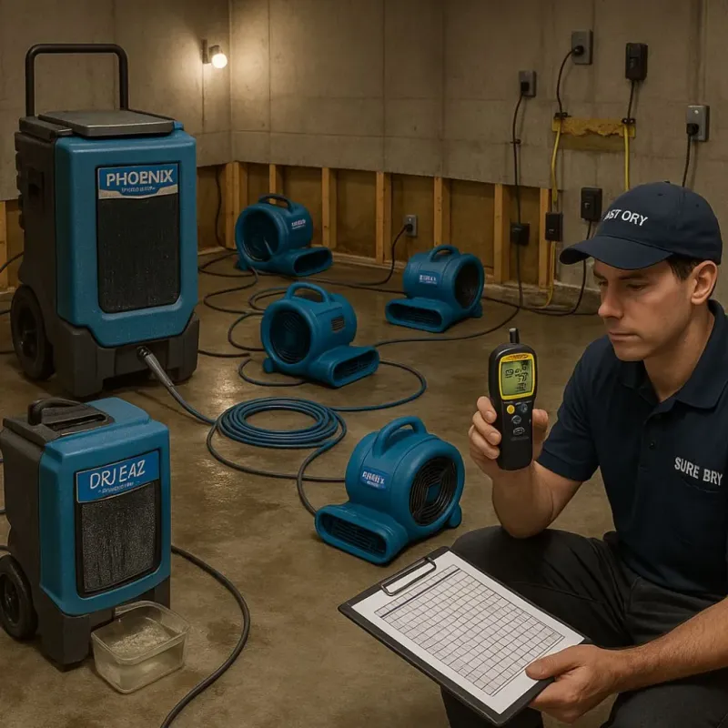Structural Drying and Dehumidification process in Springdale, AR